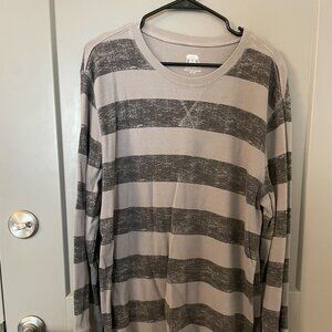 Route 66 Men's Extra Large Striped Gray Long Sleeve Tee Pullover